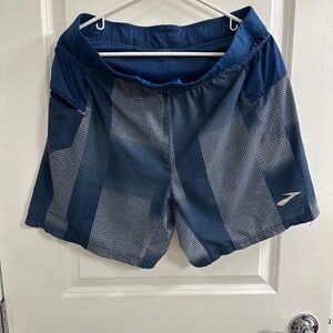 Brooks Men's Running Shorts - Size Medium/M, Blue pattern